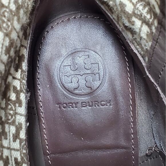 Tory Burch Fulton 55MM Heeled Boot Silky Leather Topo Brown 31148386 Size 7.5 - Picture 8 of 12